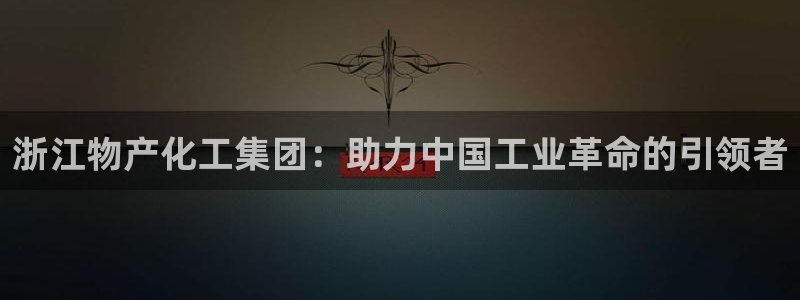 球盟会中国官方网站：浙江物产化工集团：助力中国工业革命的引领