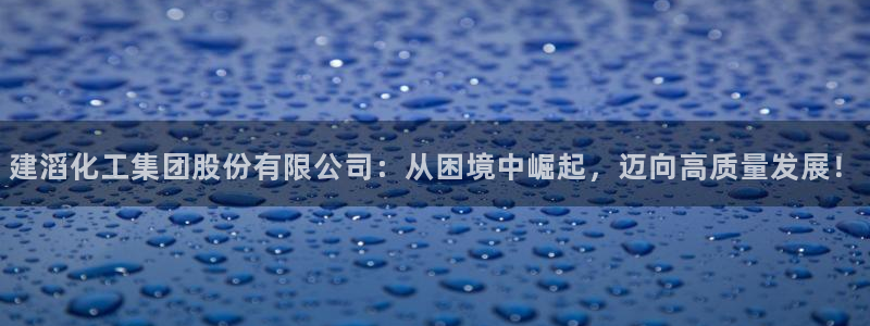 球盟会有没有黑单的人：建滔化工集团股份有限公司：从困境中崛起