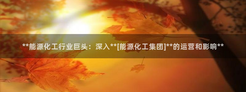 球盟会平台怎么样：**能源化工行业巨头：